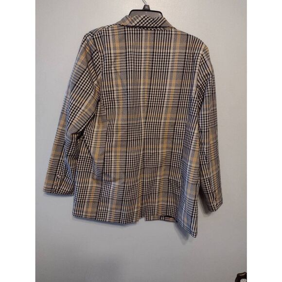 Ophelia Roe Women's Size XL Tan Black Plaid Blazer Sportcoat - Picture 4 of 4